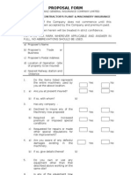 CONTRACTORS PLANT & MACHINER Y INSURANCEProposal Form