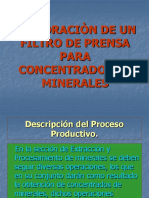 Elaboración de Un Filtro de Prensa para Concentrados de Minerales.