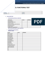 Electrical Pump General Functional Test Checklist