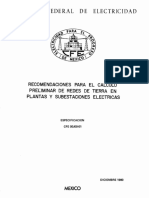 00J00-01 - Recomendaciones para El Calculo Preliminar de Redes de Tierra en Plantas y Subestaciones Electricas PDF