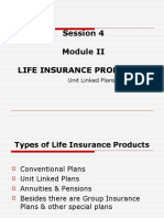 Session 4 Life Insurance Products: Unit Linked Plans