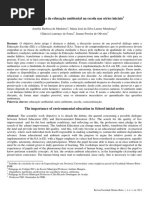 A Importancia Da Educacao Ambiental Na Escola Nas Series Iniciais PDF