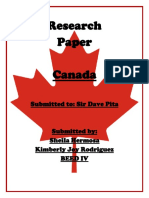 Research Paper Canada: Submitted To: Sir Dave Pita