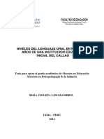 2012 - Lino - Niveles de Lenguaje Oral en Niños de 3 Años de Una Institución Educativa Inicial Del Callao