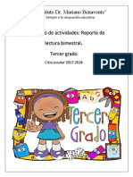 Cuadernillo de Reporte de Lectura Tercer Grado