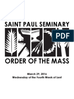 Saint Paul Seminary: Order of The Mass