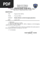 Weekly Statistics On Anti-Carnapping Operations