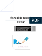 Manual de Usuario. Refriar