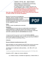 Processo Civil III - Recurso Ordinário Constitucional