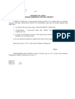 CEBUANA PAWNSHOP Affidavit of Loss ReceipT.