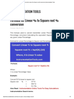 Formula For Linear % To Square Root % Conversion