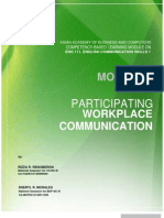 Module 1 Participate in Workplace Communication