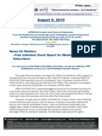 ValuEngine Weekly Newsletter August 6, 2010