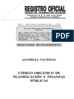 Codigo Organico de Planificación y Finanzas Publicas