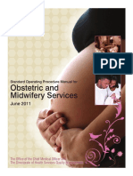 Standard Operating Procedure Manual For Obstetrics and Midwifery Services