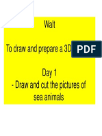 Walt To Draw and Prepare A 3D Sea Cup Day 1 - Draw and Cut The Pictures of Sea Animals