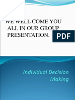 Individual Decision Making Cma