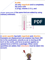 Scalar Quantity Magnitude: Vectors and Scalars