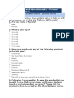 Market Research Questionnaire