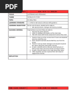 Time / Class / Subject 8.40 - 10.10 / 1 U / ENGLISH Focus Theme Topic Learning Standard Learning Objectives