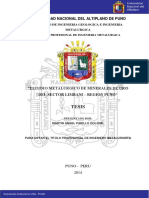 "Estudio Metalurgico de Minerales de Oro Del Sector Limbani - Puno