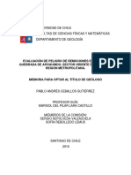 Evaluacion de Peligro de Remociones en Masa en Quebrada de Apoquindo Sector Oriente de