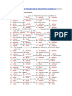 Relative Pronouns Multiple Choice