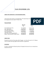 Gautam Engineers LTD.: Director'S Reports To The Shareholders