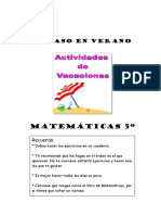 Matematicas 5º Ep-Repaso en Verano