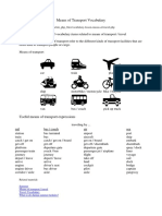 Means of Transport Vocabulary