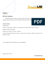 Takt Time Calculation Solved Exercises