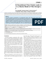 Immunization With Recombinant Prion Protein Leads To Partial Protection in A Murine Model of Tses Through A Novel Mechanism