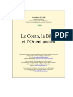 Mondher Sfar - Le Coran, La Bible Et L'orient Ancien (Islam, Arabes, Sumer, Babylone Mahomet, Muhammad Allah, Plagiat Musulman Nergal Marduk)