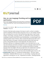 One-On-One Language Teaching and Learning - Theory and Practice - ELT Journal - Oxford Academic