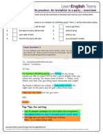 An Invitation To A Party - Exercises 1 PDF