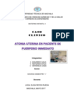 Caso Clinico Atonia Uterina en Paciente Preeclamptica