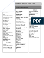 Orientation 2010 Schedule of Events
