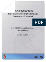 WIDA-Foundations Exploring The WIDA English Language Development Framework ParticipantPacket