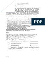 Contabilidade I - Exercício 11 - RE Balancete Razonete BP RE