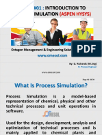 Introduction To Process Simulation (Aspen Hysys) OMESOL by D Richards