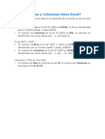 Cuántas Filas y Columnas Tiene Excel