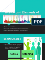 1 Nature and Elements of Communication Handout