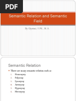 Semantic Relation and Semantic Field