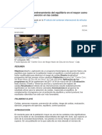 Ejercicio Físico y Entrenamiento Del Equilibrio en El Mayor Como Estrategia de Prevención en Las Caídas