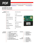 Datasheet (Ntt-101 M8) GPS/ GSM Tracking Device: Naxertech