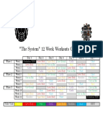 "The System" 12 Week Workouts Calendar: Evaluation TEST