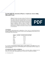 Layout Guide For Journal of Physics: Conference Series Using Microsoft Word