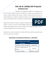 Gestion de La Calidad Del Proyecto