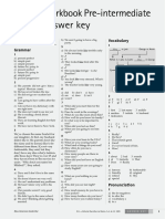 Workbook Pre-Intermediate Answer Key: 1 Name