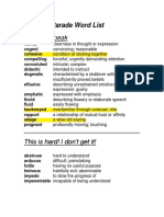 Ways To Speak: SAT HIT Parade Word List